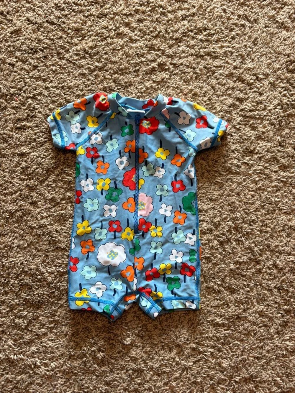 Hanna Andersson flower zip up rash guard swimsuit
